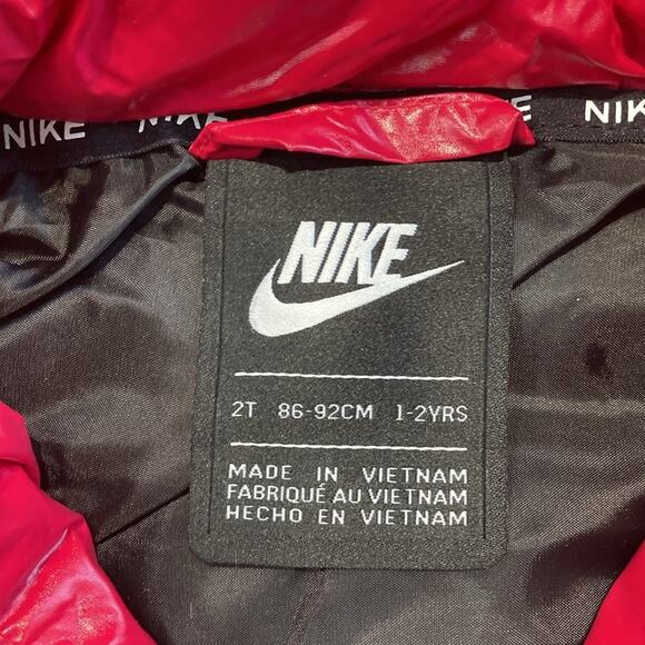 Nike Kids Polyfill Bomber Puffer Jacket 2T Hot Pink - Picture 5 of 5